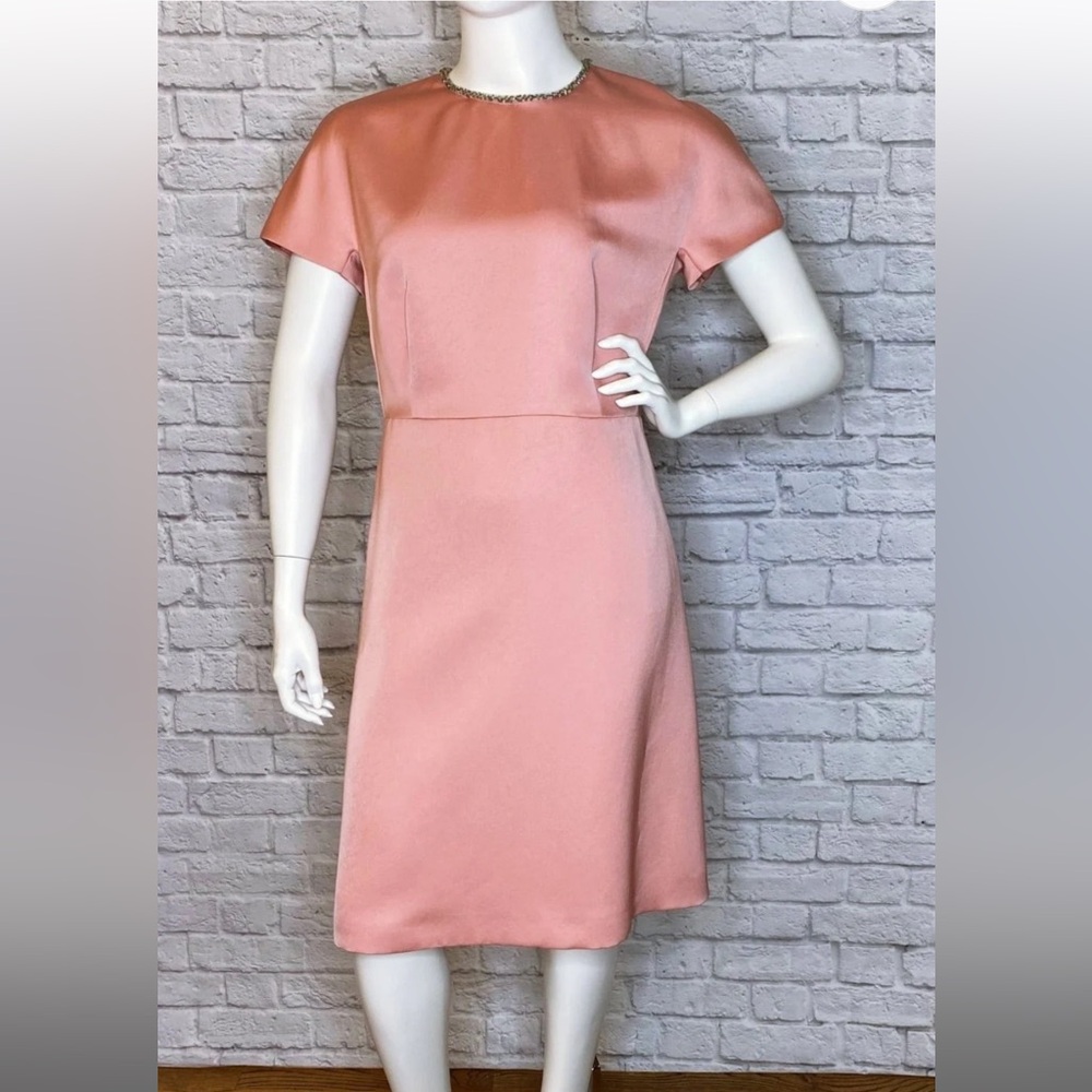 Escada Pink 'Dasquatu' Satin Sheath Dress